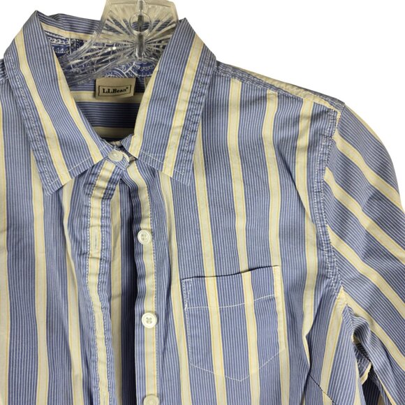 LL Bean Boys Striped Button-Down Shirt Long Sleeve 100% Cotton jh1844 - Picture 2 of 4